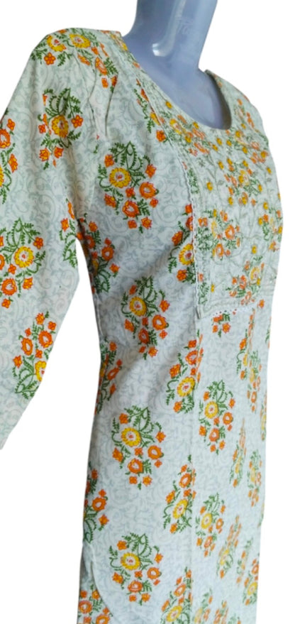 Maverick Off white cotton 2 Piece Salwar Suit