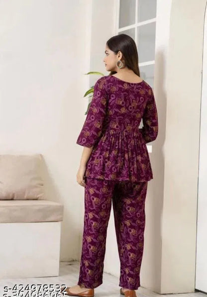 Women's Printed Co-Ord Set For Girls and Women's